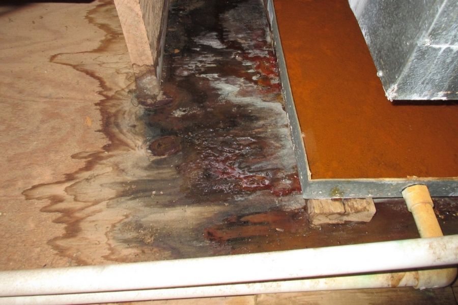 HVAC system affected by water damage